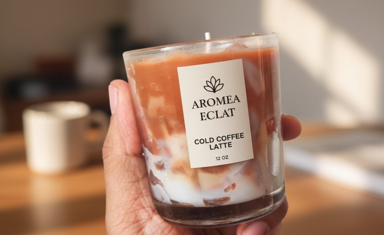 Candle: Mocha Indulgence Coffee Latte in Layered Glass Jar