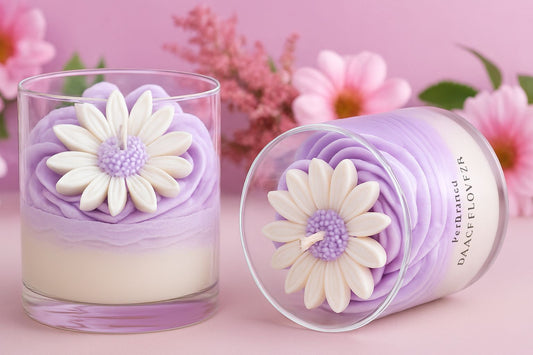 Candle: Blooming Amethyst Lavender Floral in Decorative Jar
