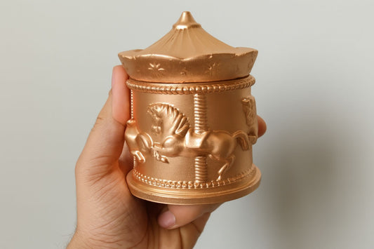 Candle Golden Carousel Horse Designer Jar with Cap